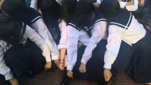 愛知県吹奏楽コンクール 出演者はお揃いのピンクリボン！